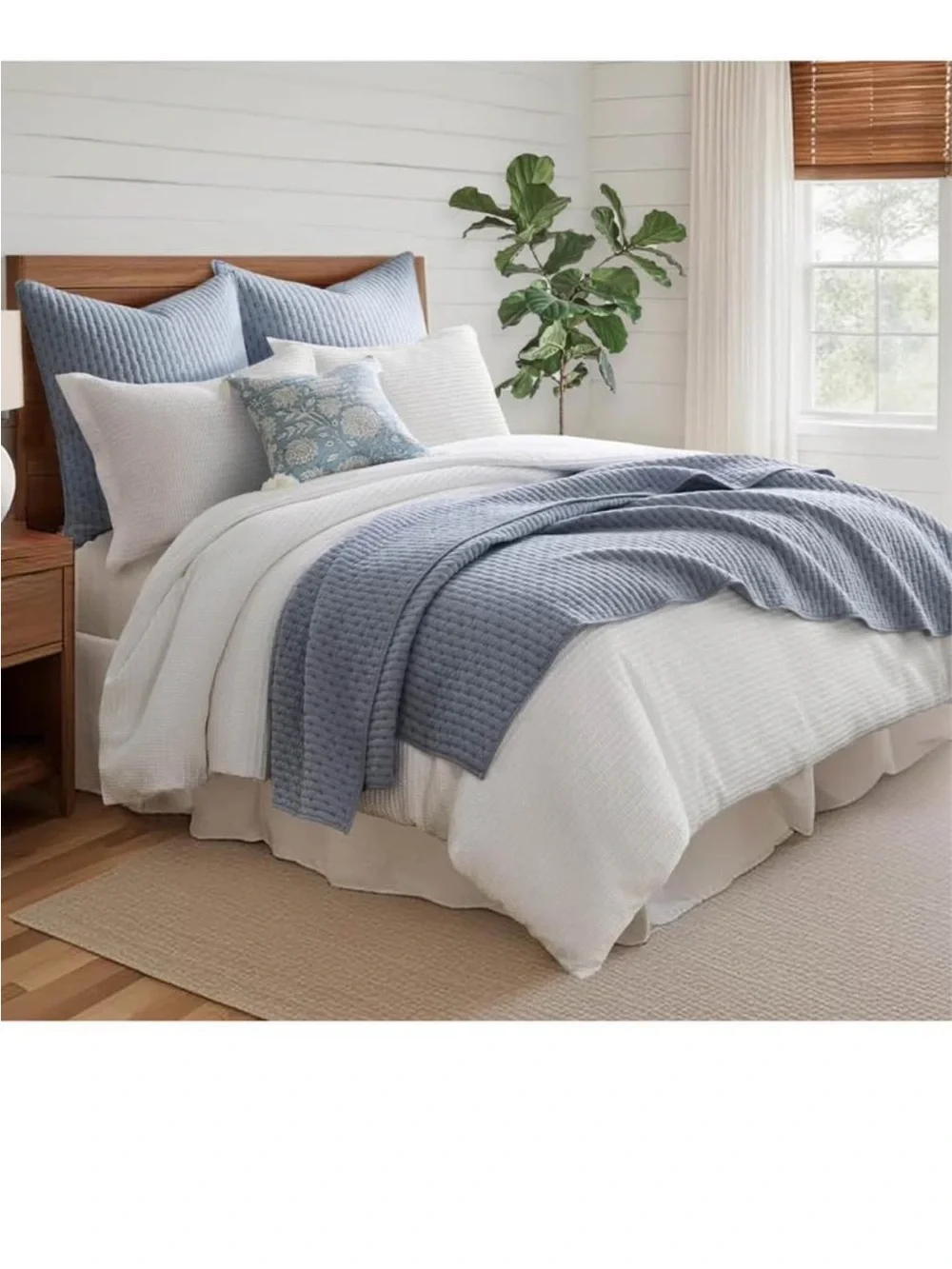 Levtex Home - Cross Stitch Chambray Quilt Set - King Quilt